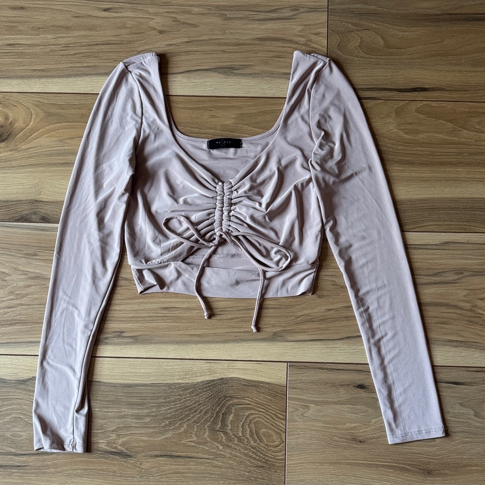 Mauve Ruched Front Crop Top